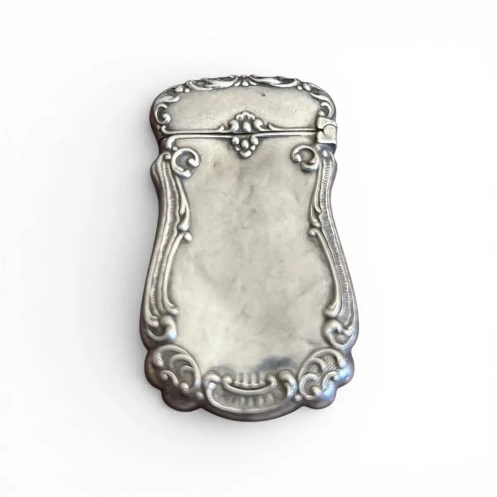 Antique Sterling Silver Vesta Case W.S. & Co. Ornate Repoussé Match Safe